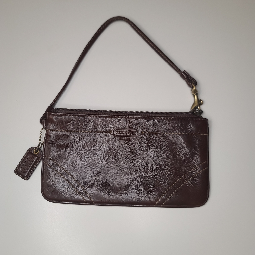 Coach Brown Leather Wristlet